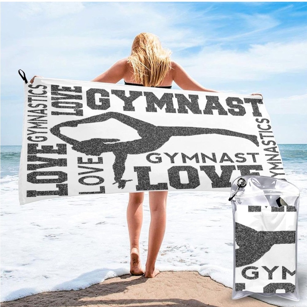 NWT Love Gymnastics Gymnast Microfiber Beach Towel